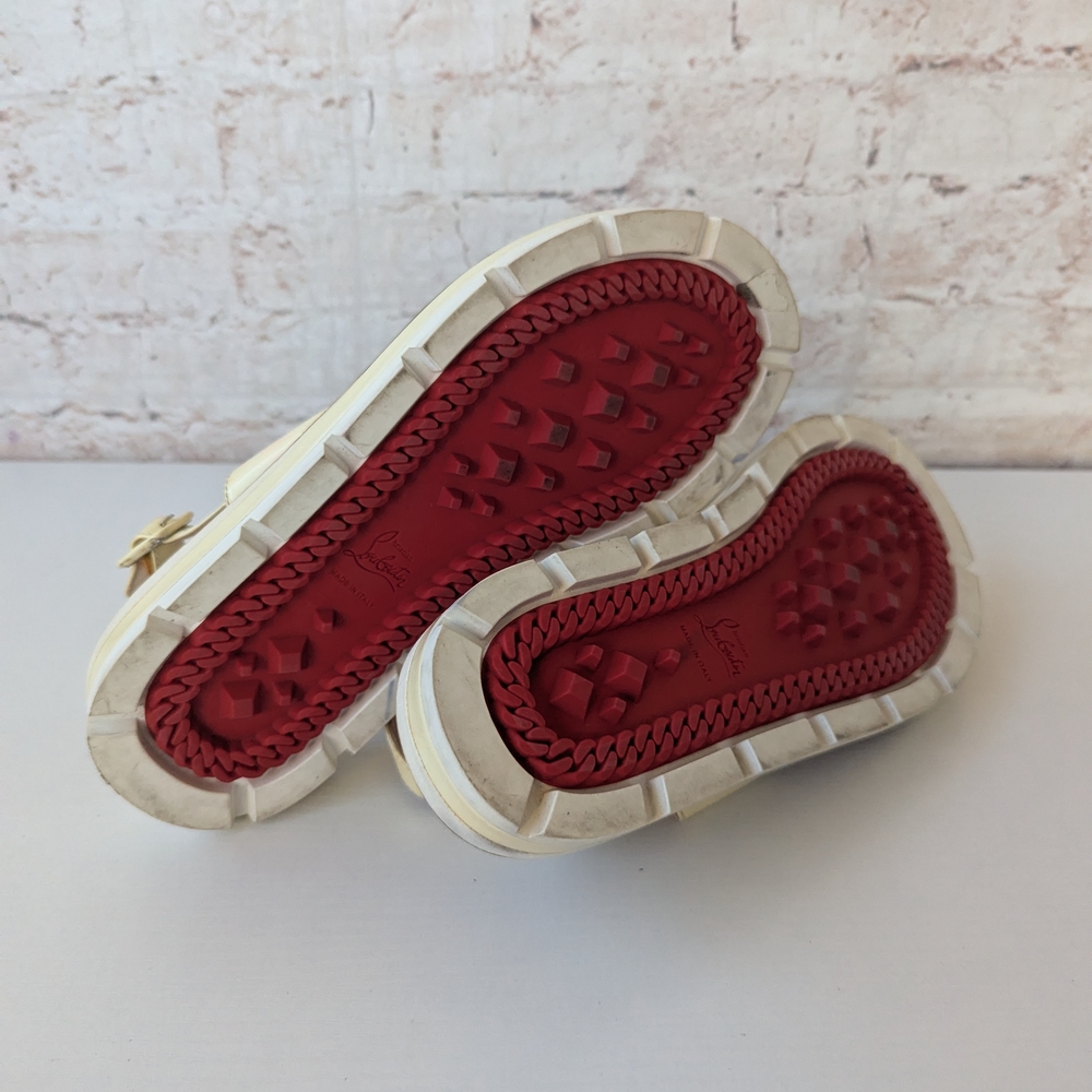 Christian Louboutin Cream Women's Sandals with Fringe - Picture 8 of 11